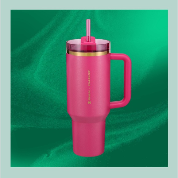 Stanley Starbucks Winter Berry Pink Glitter 40oz Tumbler - Picture 1 of 6